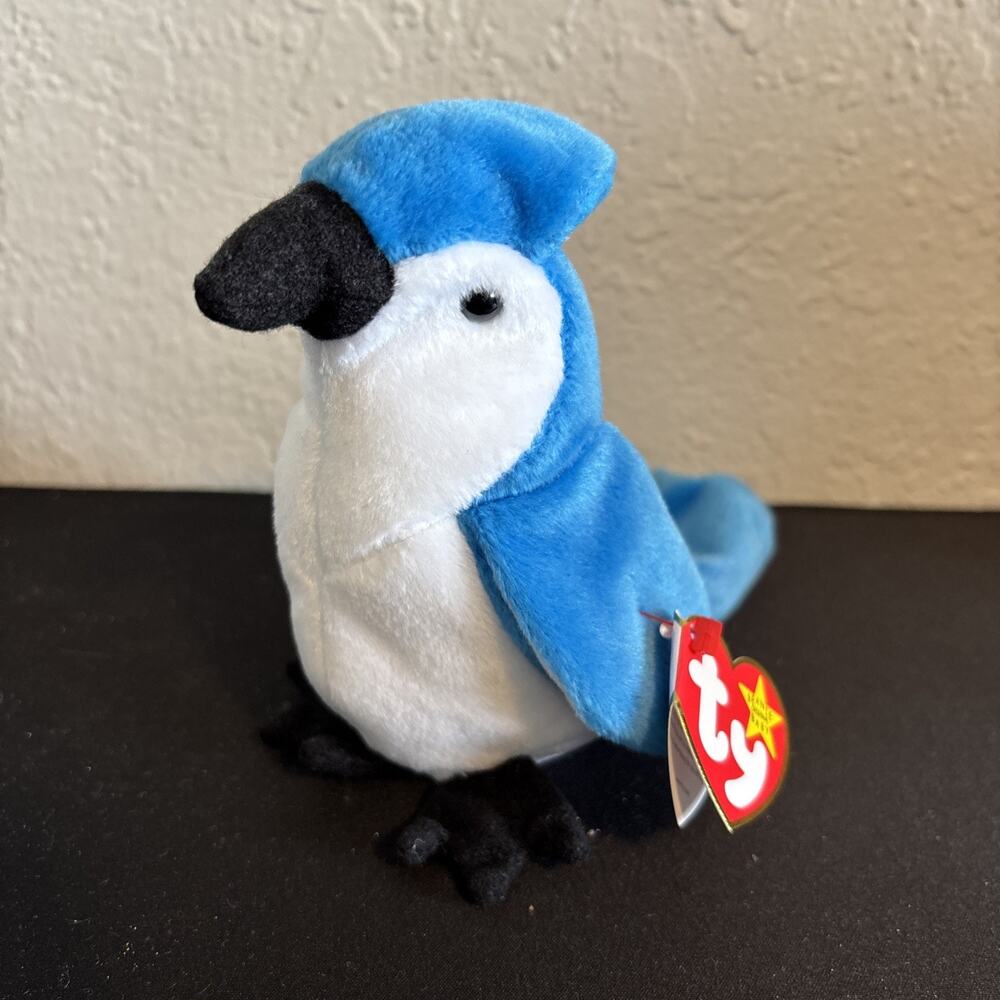 Ty Rocket The Blue Jay Beanie Baby Plush Toy - DOB March 12, 1997